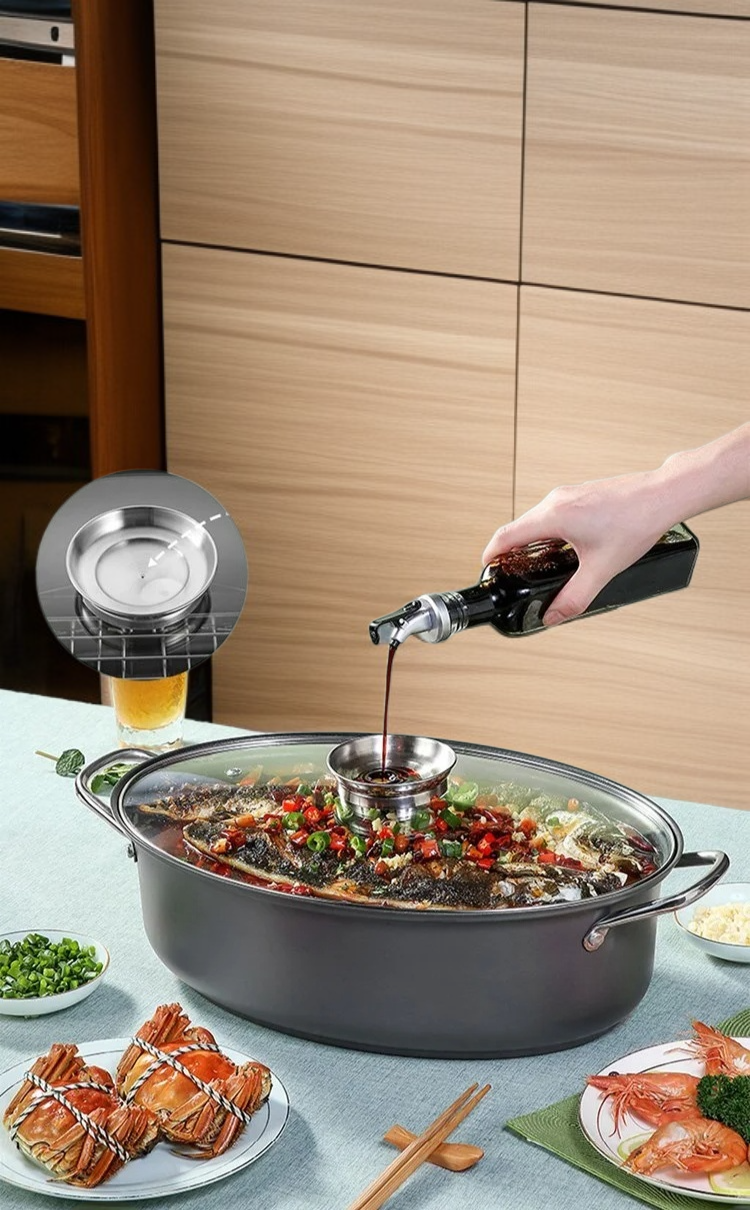 투명한 유리뚜껑이 달린 찜기