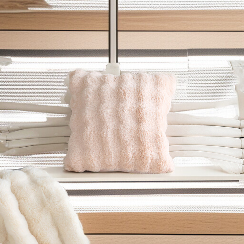 Plush Pillow Covers Pillow Covers Solid Color Plush Bedroom Bubble Plush