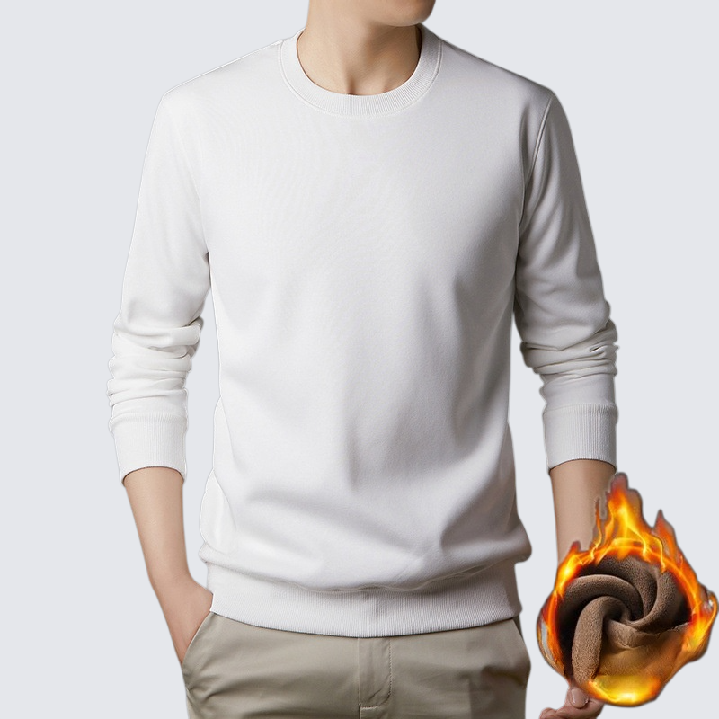 男士休閒圓領加絨長袖T恤