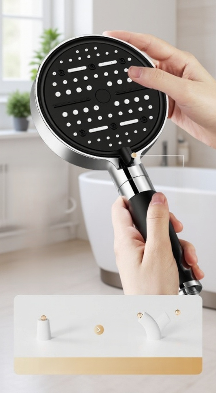 節水機能付き加圧式シャワーパネルの設置例