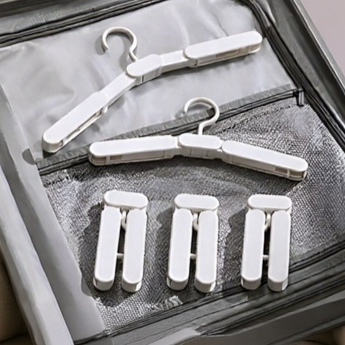 Thickened No-mark Folding Hanger, Travel Portable Multifunctional with Clips