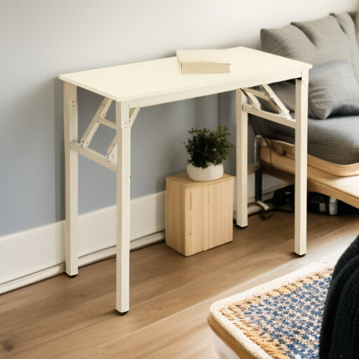 원목 스타일의 접이식 심플 책상