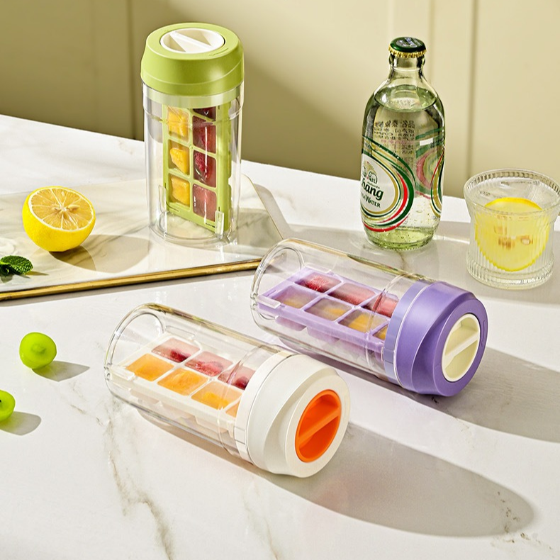  大容量回転式アイスカップ製氷器 携帯便利なアイストレー