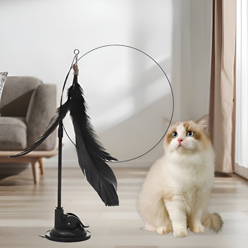 Cat Teaser Wand with Suction Base