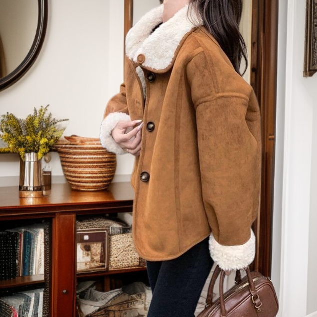 Women's Autumn Winter Short Mink Faux Suede Rider Jacket