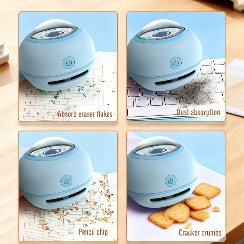 Desktop Vacuum Cleaner Rechargeable High-Suction Handheld Desk & Keyboard Mini Cleaning Device