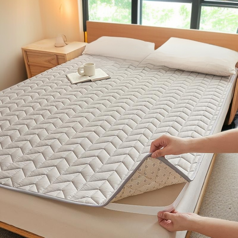 Colchón de algodón plegable antideslizante para dormitorio, individual, delgado y antibacteriano