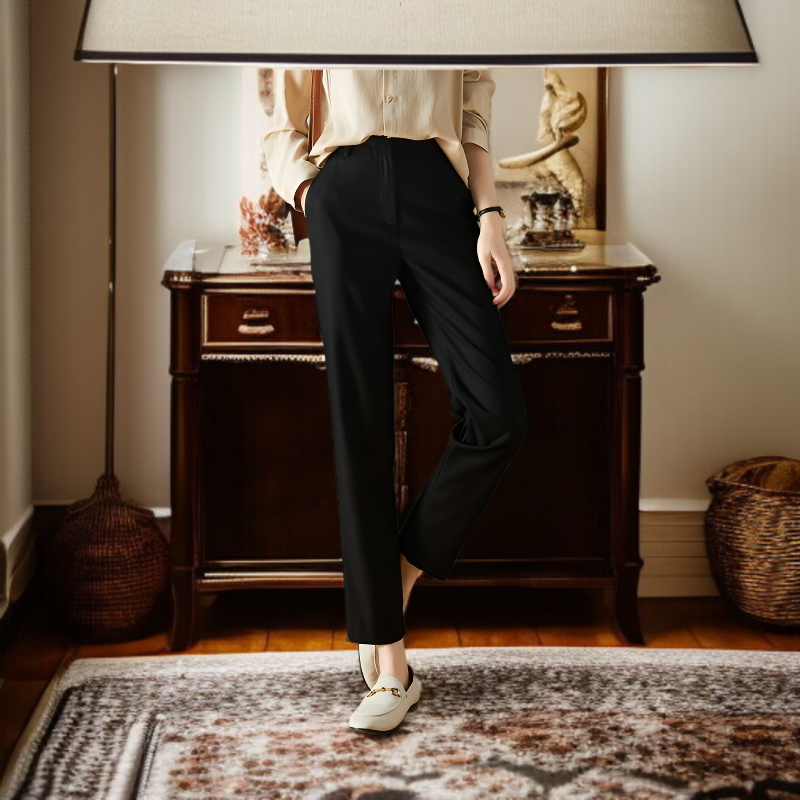 カレー パンツ スリム カジュアル ウィメンズ パンツ レディース スーツ パンツ ストレート シガレットパンツ