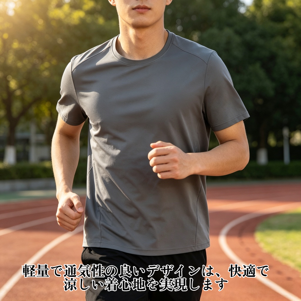 メンズ汗発散速乾半袖Tシャツ