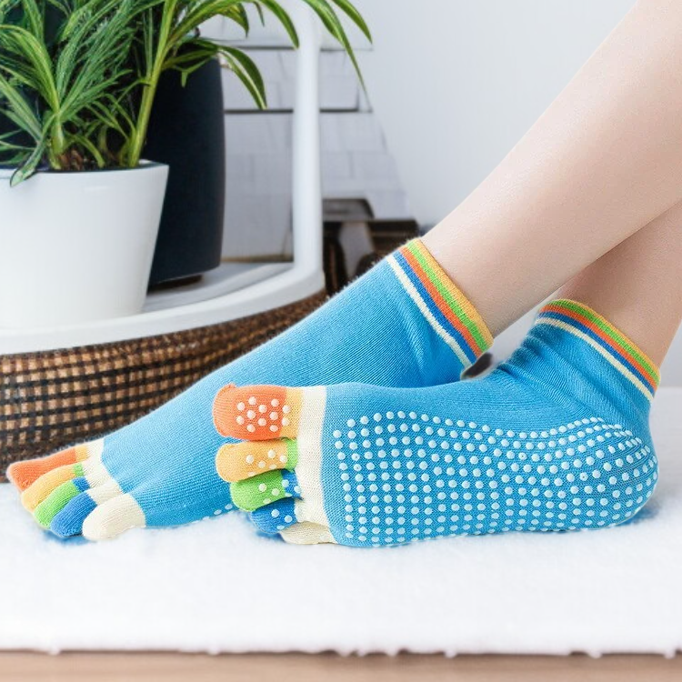 レディースオープントゥ五本指滑り止めヨガソックス