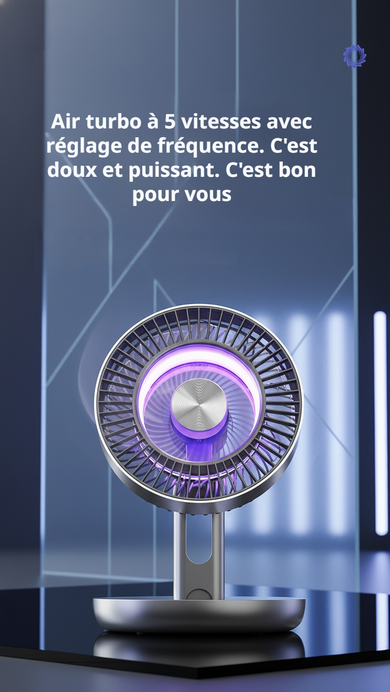 Détail du port USB du ventilateur mural LED