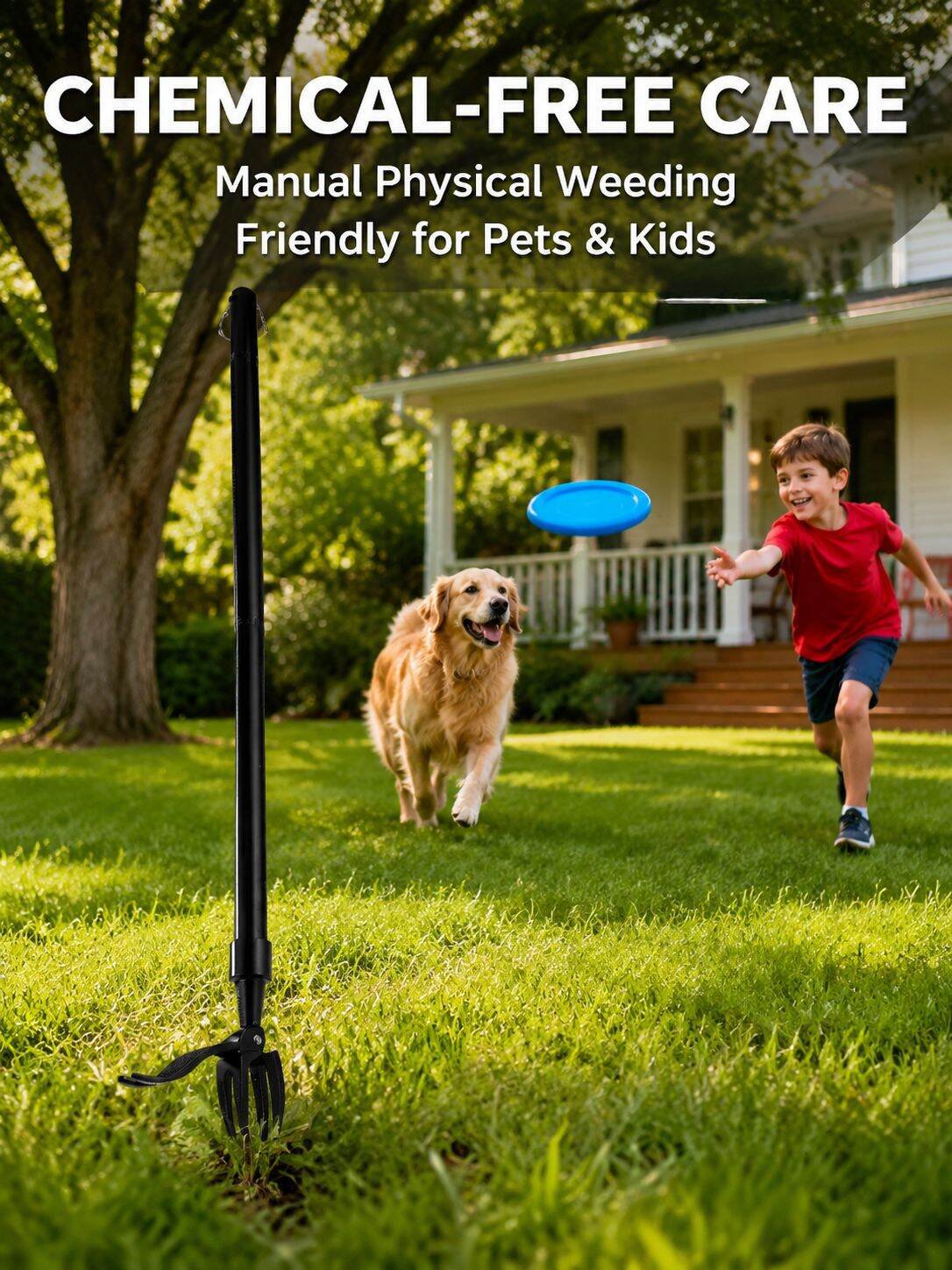 Standing Three-Section Weed Puller, Back-Saving Design