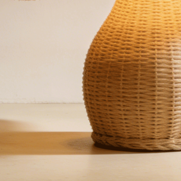  โคมไฟตั้งโต๊ะสไตล์วินเทจหวายทำมือ