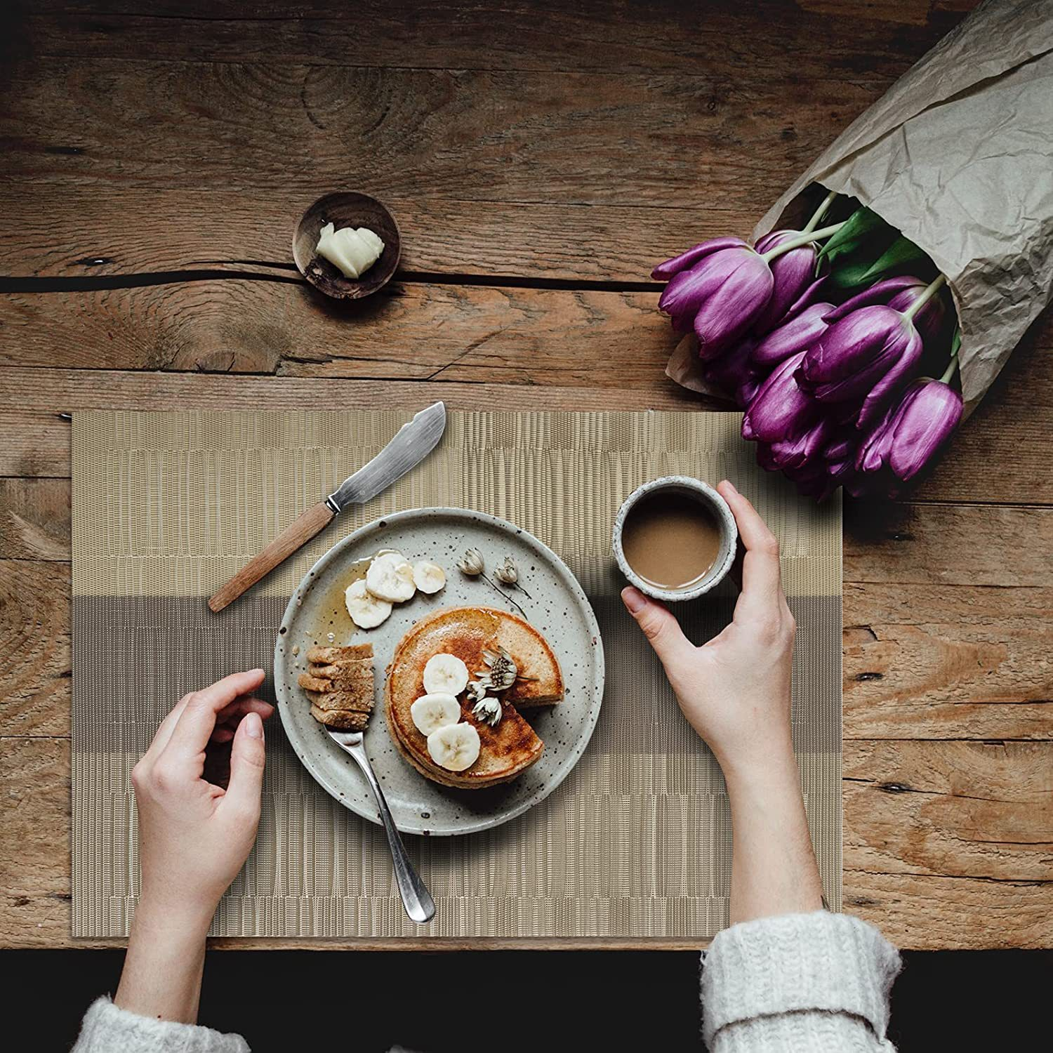 Anti-slip Waterproof Dining Table Placemat Teslin Material Heat-resistant Kitchen Mat