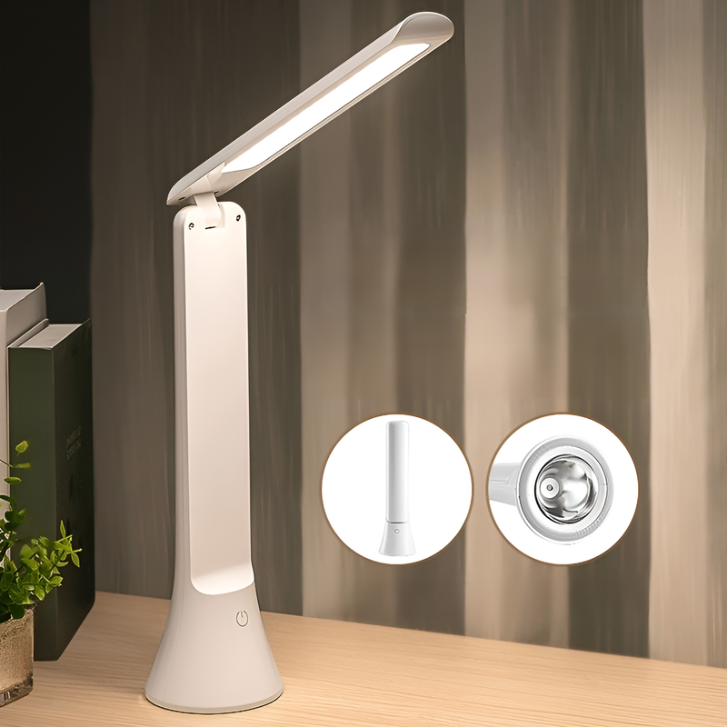 Smart Foldable Desk Lamp with Soft Light, Rechargeable Dual-Purpose Table Lamp