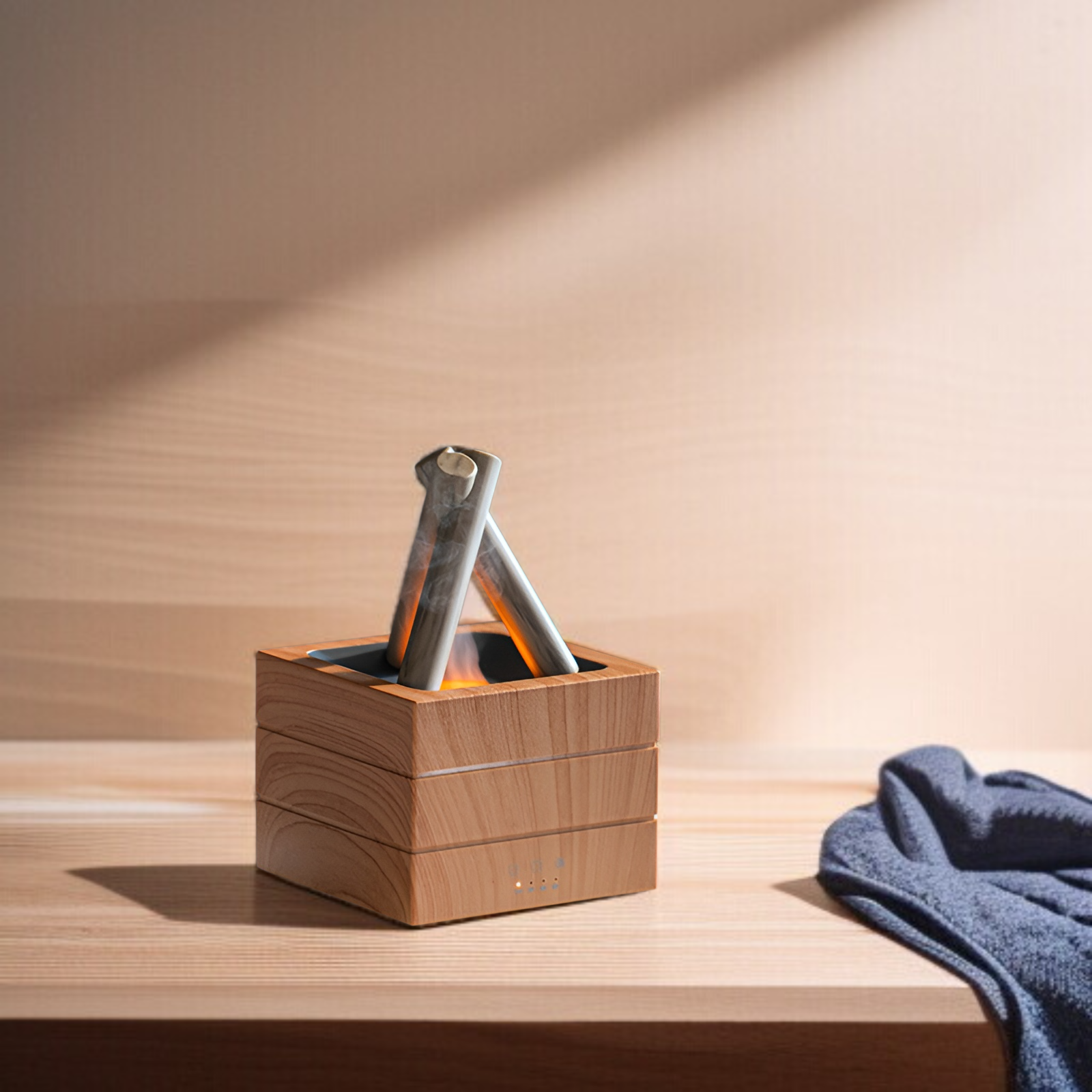 [2025新製品] 焚き火アロマセラピーディフューザー、3段階タイマー、自動電源オフ、空気燃焼防止、デスクトップUSBプラグイン、大容量ミスト、カラフルな炎ランプ、加湿器、エッセンシャルオイルディフュ