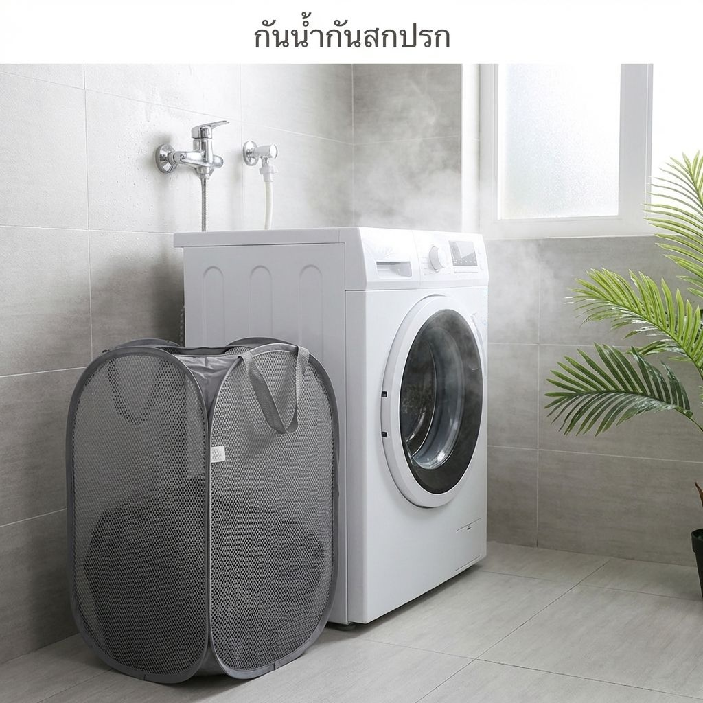 ตะกร้าใส่ผ้าแบบพับได้ขนาดใหญ่