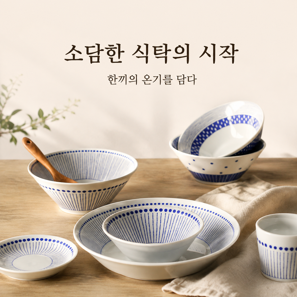 심플한 세라믹 국수 접시