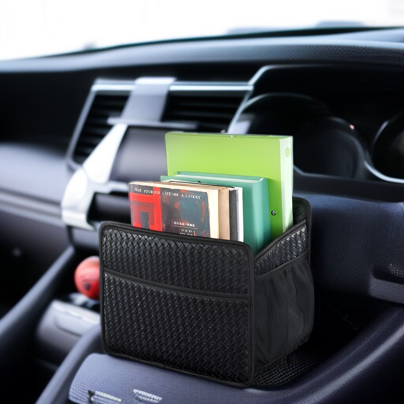 Caja de almacenamiento plegable y basurero para coche