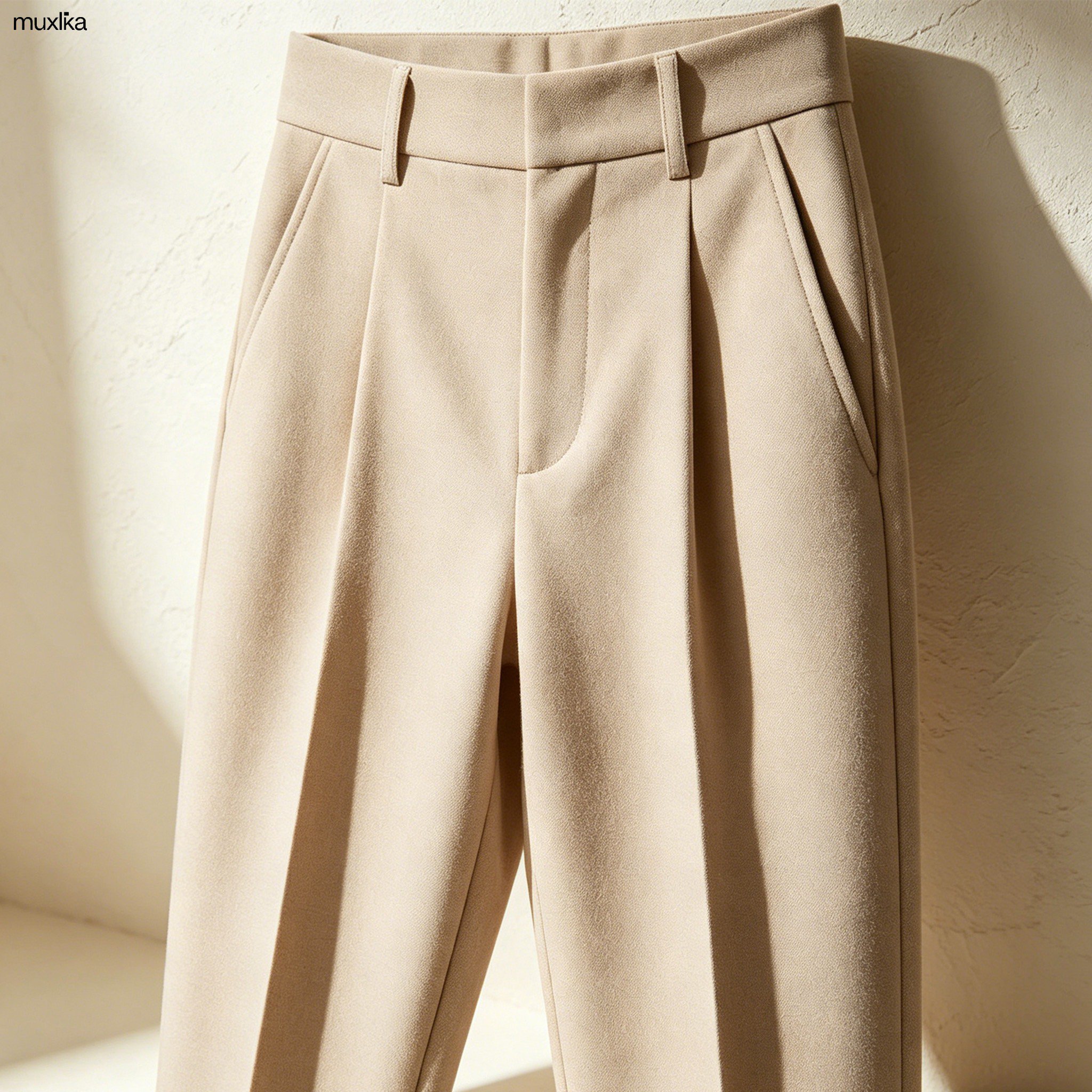 ハイウエストストレートレッグスーツパンツ