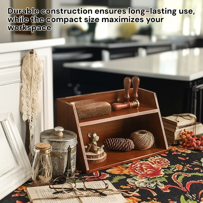 Wooden Office Desk Cup Rack Storage Organizer