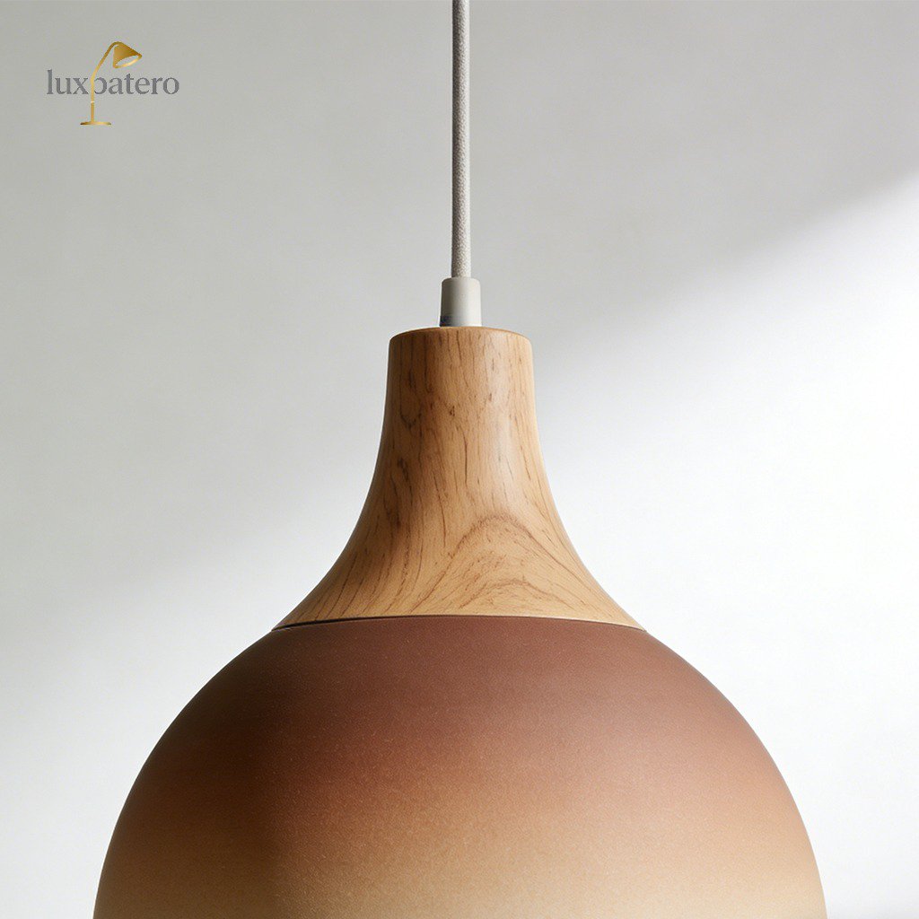 日式侘寂風實木吊燈自然原木設計