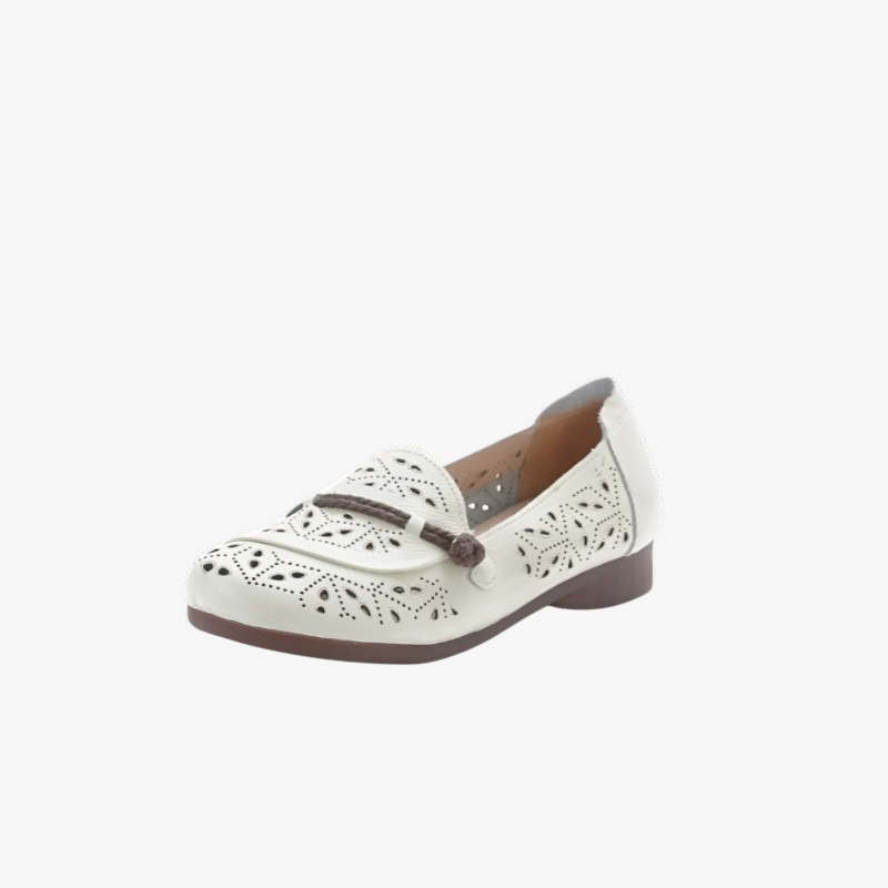 펀칭 에어로쿨 쿠션 엄마 신발 여성 중장년 컴포트화 앞코 소가죽 펀칭 샌들 구멍