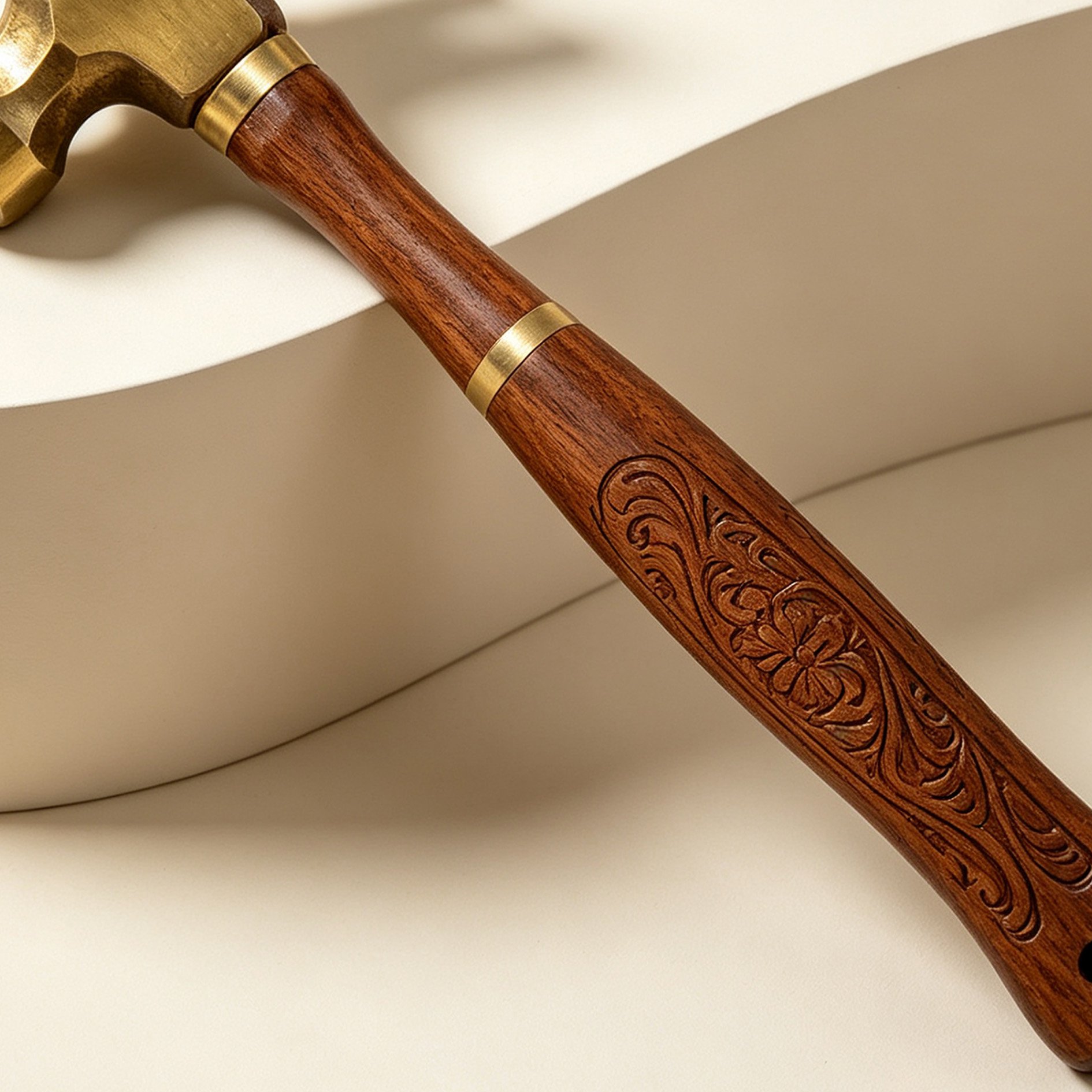 Engraved Brass Claw Hammer