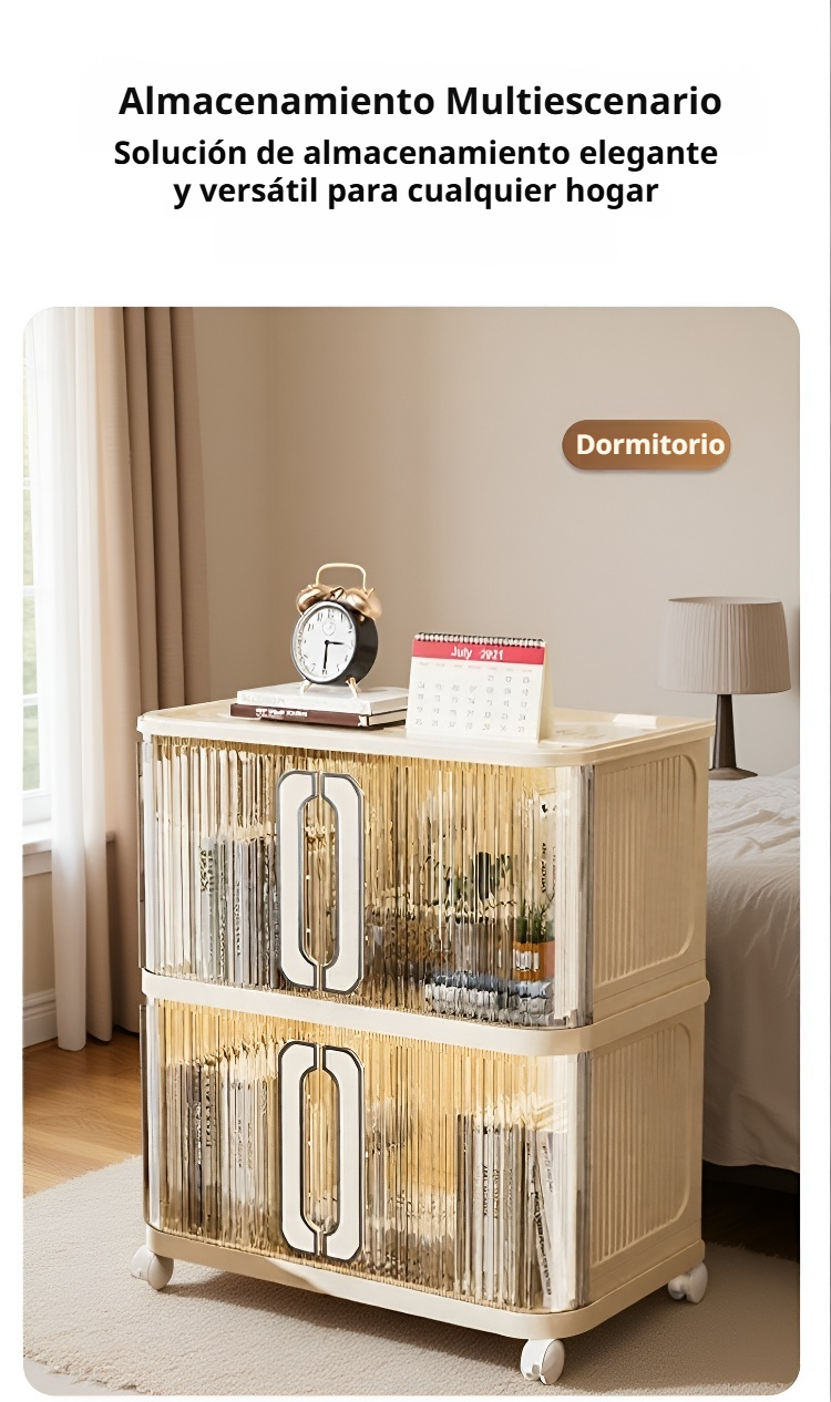 Detalle del gabinete organizador fácil de usar