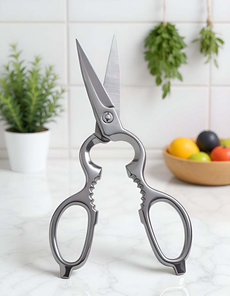 주방용 다목적 스틸 가위 사용 예시