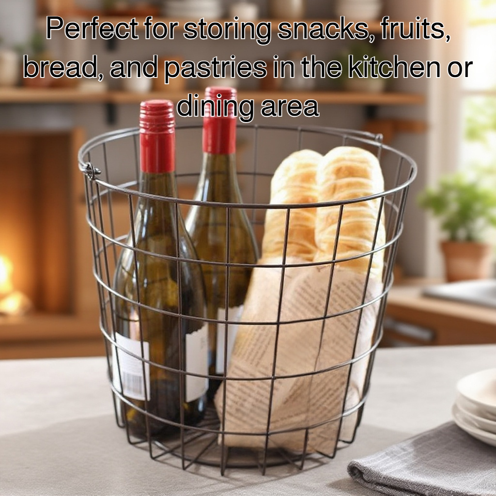 Retro wrought iron storage bucket