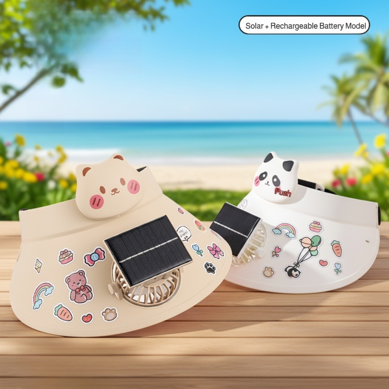 Solar Powered Sun Hat with Fan Visor Cap