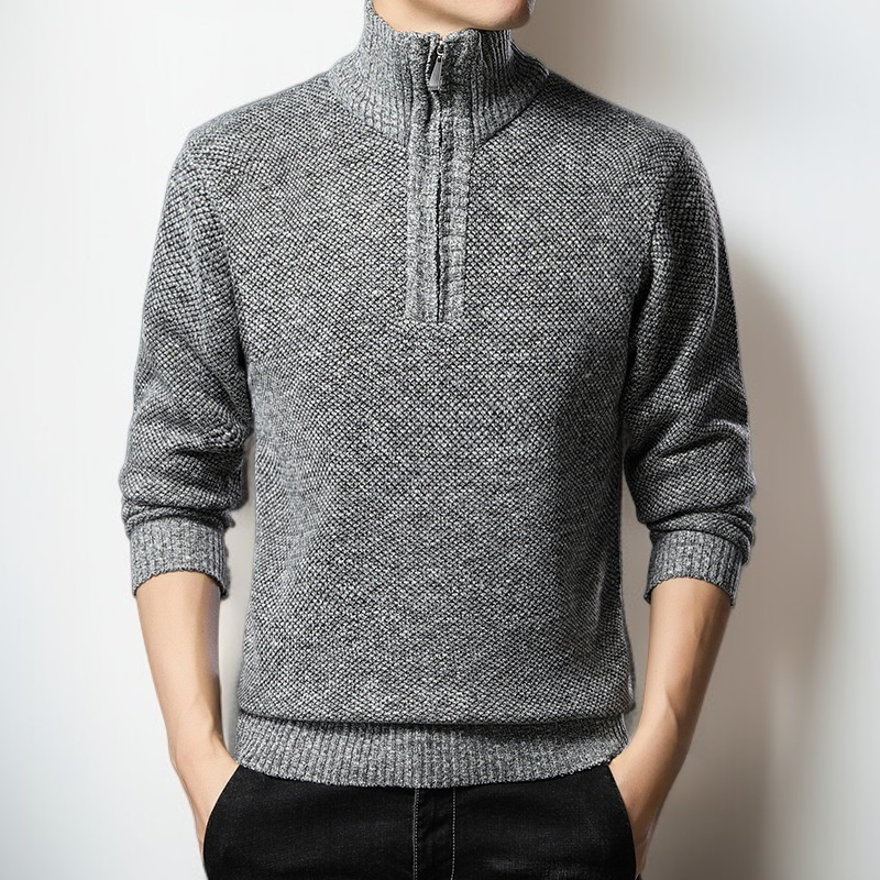 가을과 겨울을 위한 남성용 두꺼운 플리스 안감 니트 스웨터