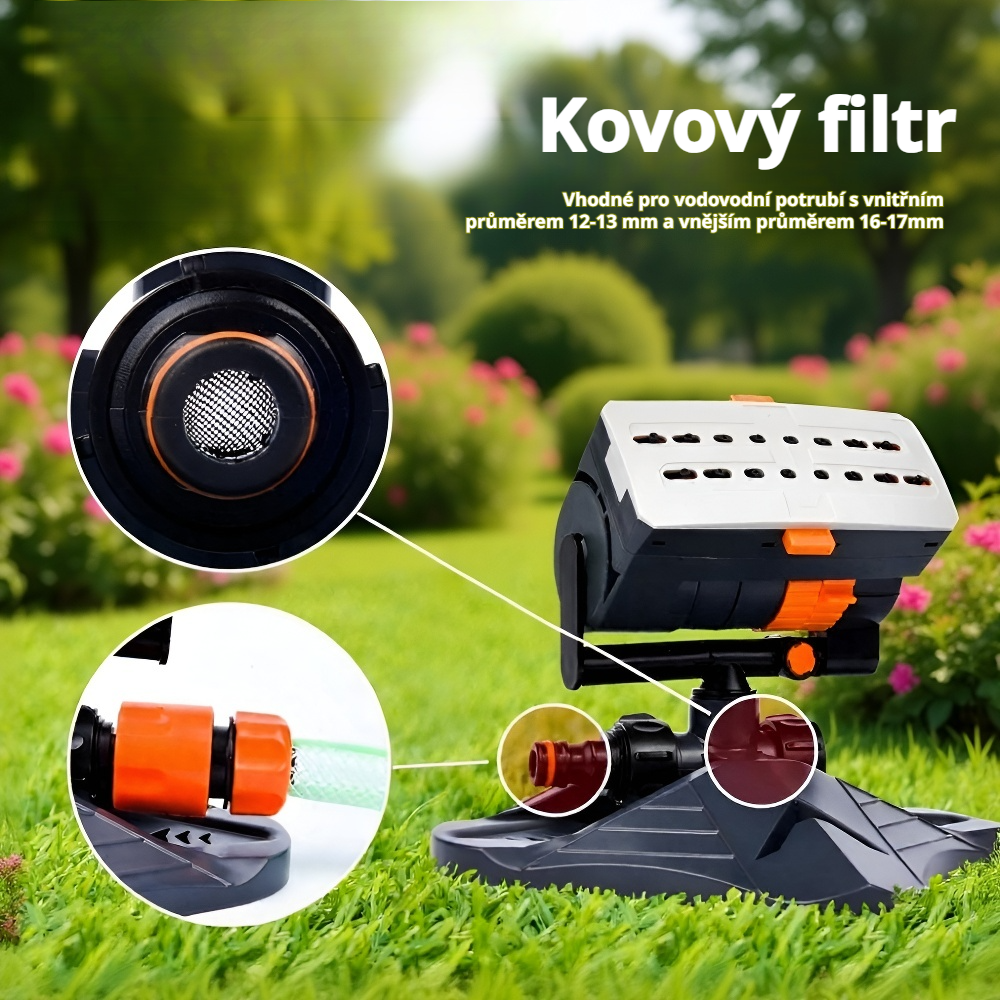 Zahradní automatický kmitající zavlažovač