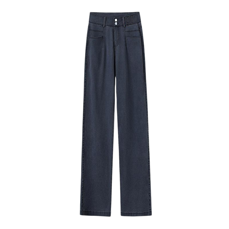 텐셀 일자 청바지 여성복 여름 신상 하이웨스트 얇은 날씬해 보이는 캐주얼 와이드핏 팬츠