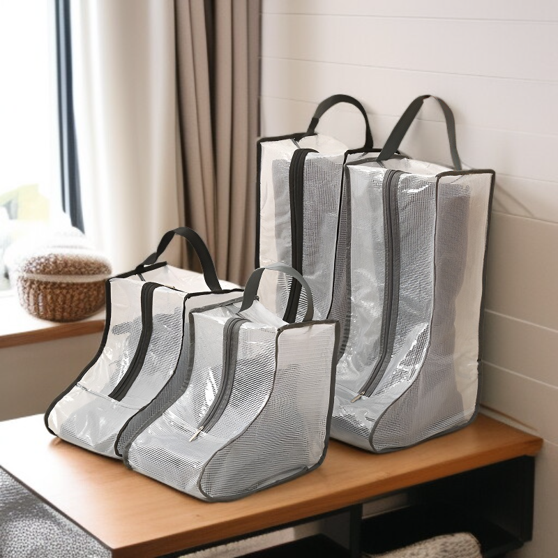 旅行用シューズ防塵収納袋 多機能透明シューズバッグ