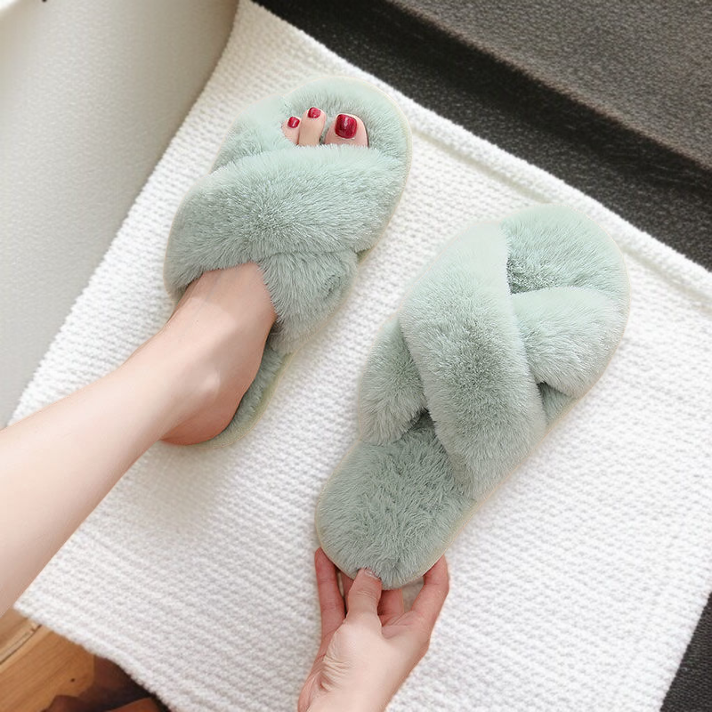 女性秋冬家滑り止めスリッパ床毛可底版スリッパ快適底版滑り止め床スリッパ