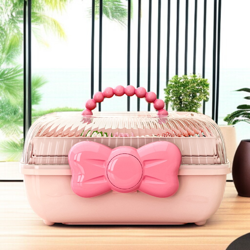 ヘアアクセサリー収納ボックスかわいい大容量子供ヘアピンヘアピン収納ボックスジュエリー化粧品収納ボックスデスクトップ防塵ジュエリー収納ボックス