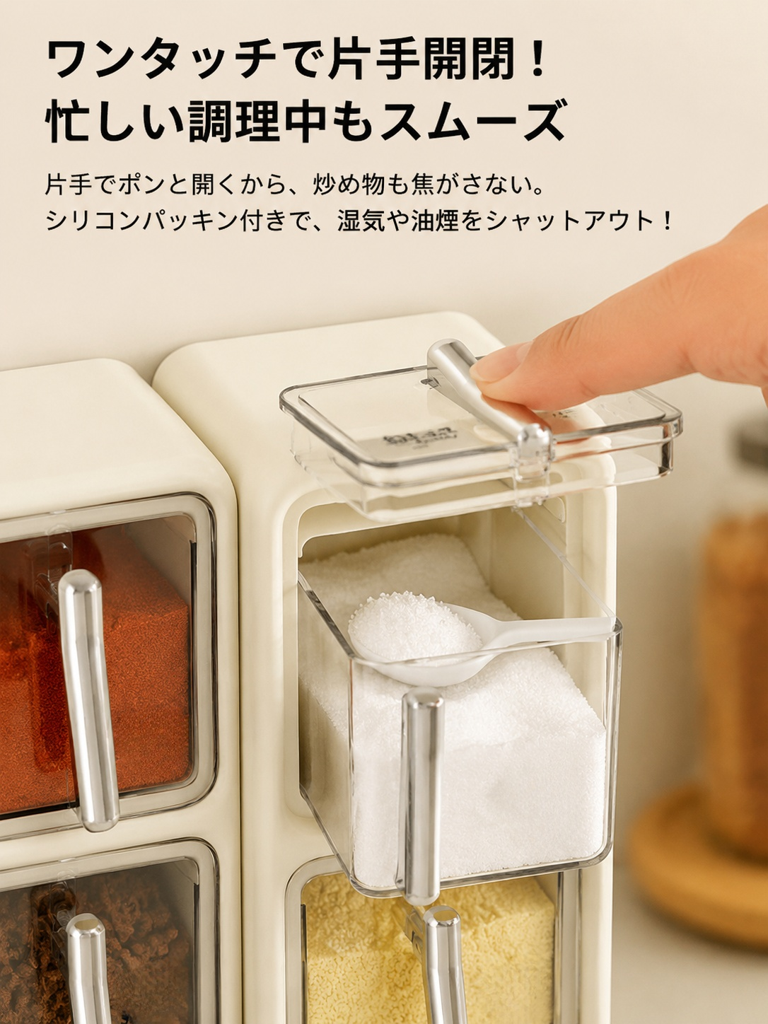 家庭用壁掛けセット調味料容器塩・胡椒・スパイスボックス