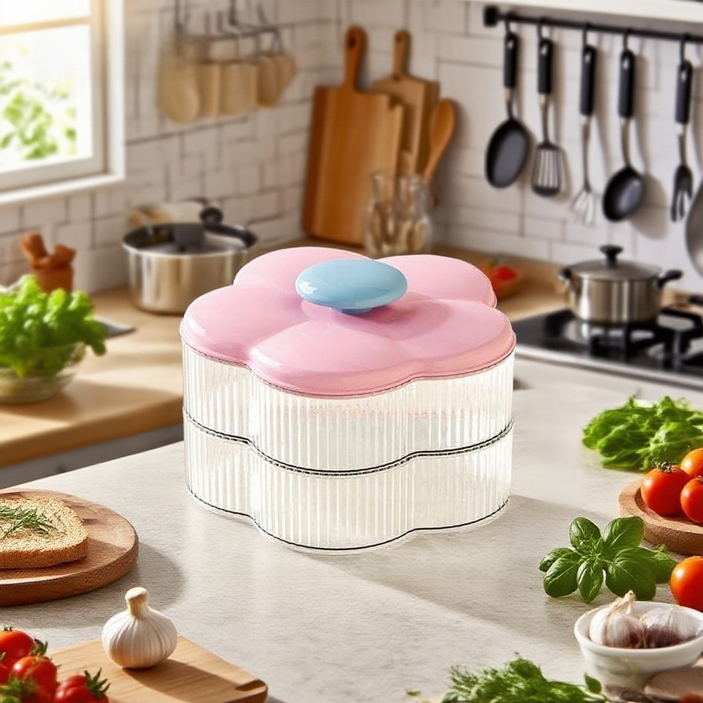 꽃잎 모양 다층 수납 건과함