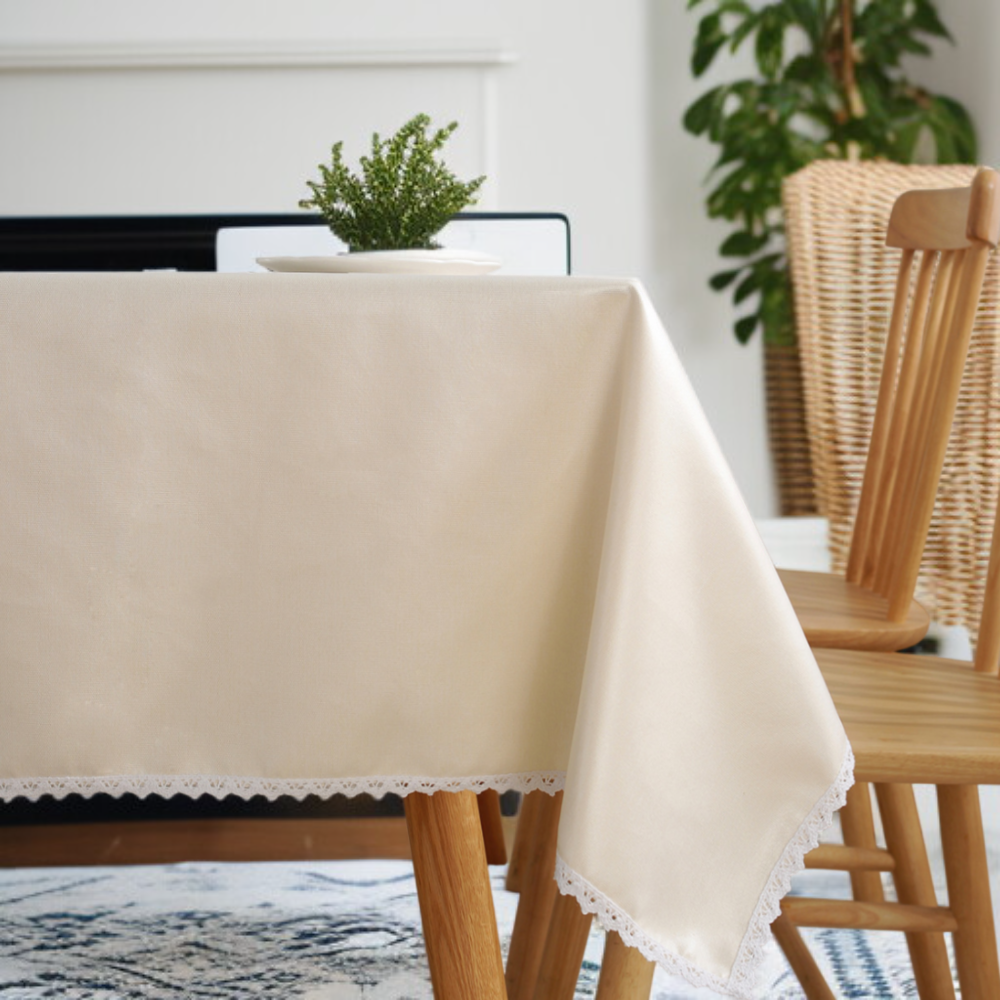심플 무지 면마 방수 테이블보