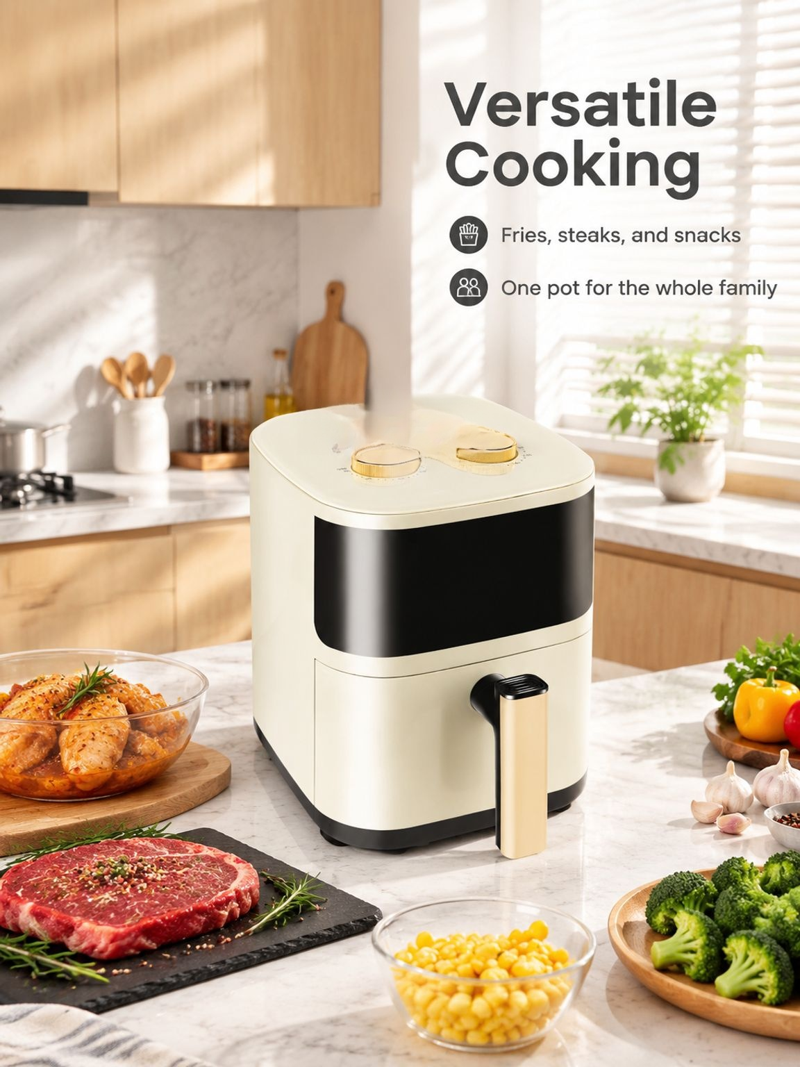 Easy-to-use air fryer controls for convenient meal preparation
