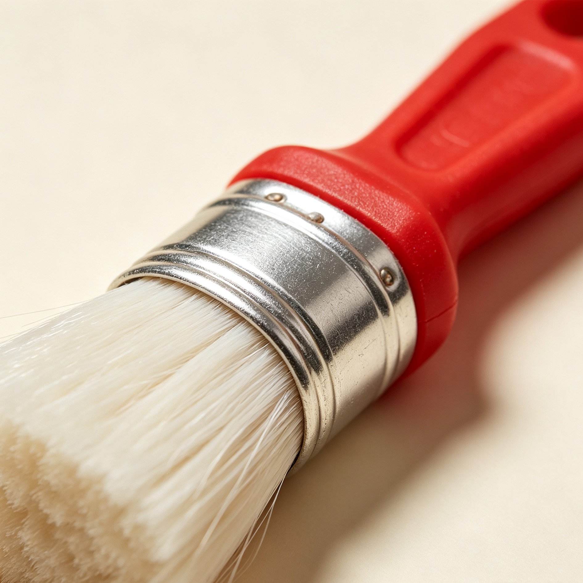 Red-handled soft-bristled dust brush