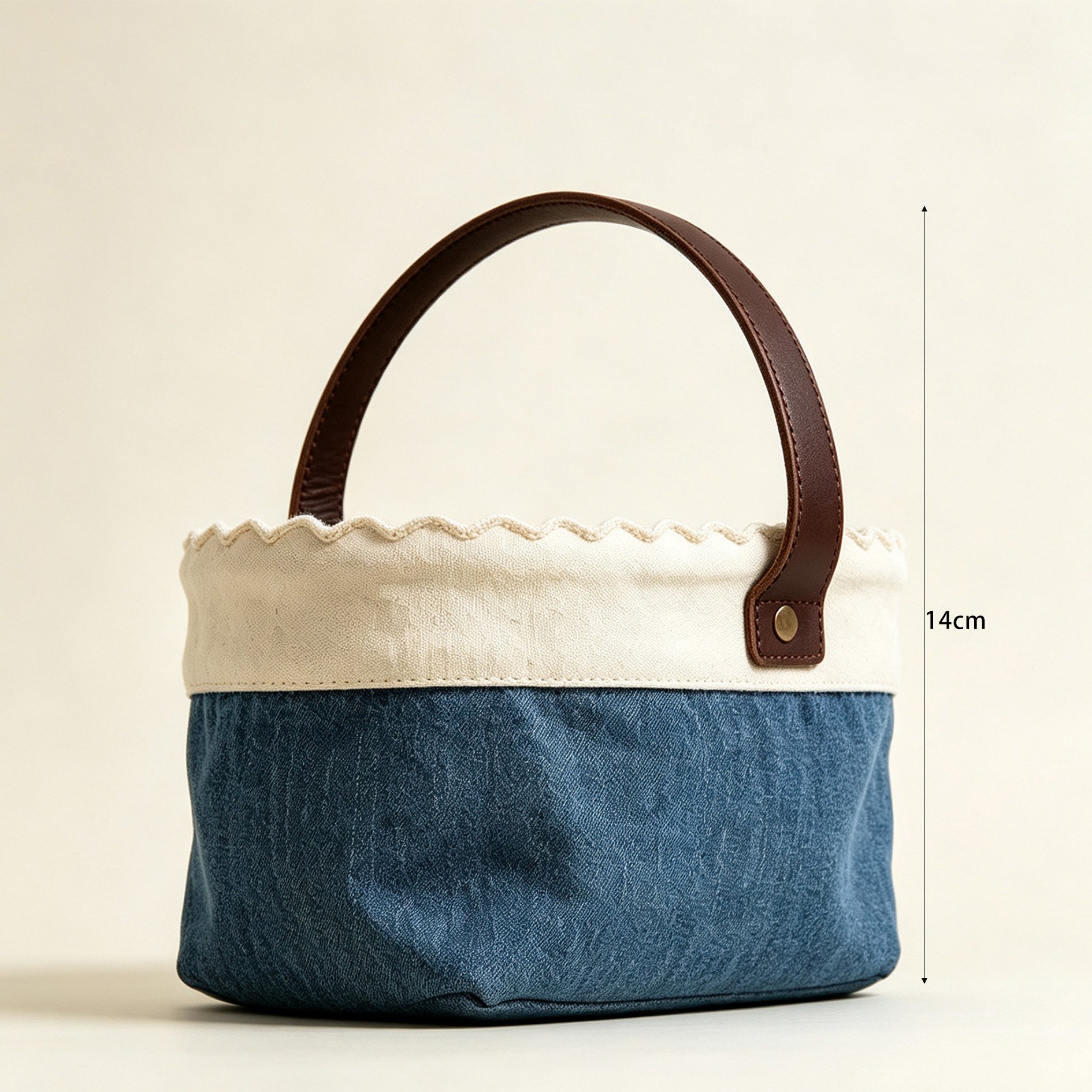 Handheld fabric basket storing clothes in closet