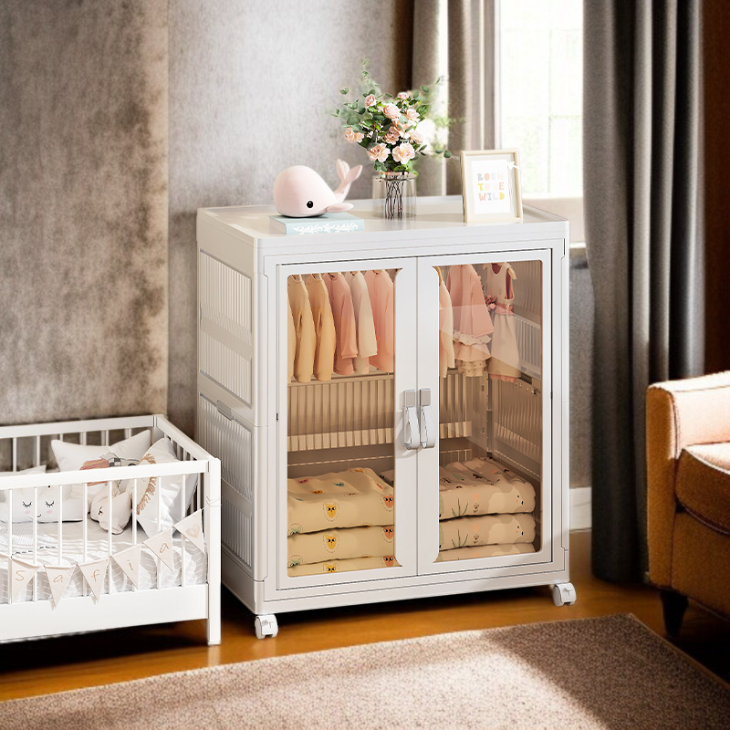 아기 접이식 가정용 플라스틱 옷장 아기 옷 수납 정리 수납장 아기 침실 옷장