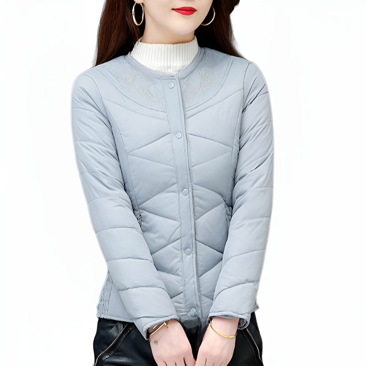 두껍게 패딩 여성 숏 슬림핏 코트 안감 빅 사이즈 워머 라이트 패딩 엄마옷 가을 겨울 신상