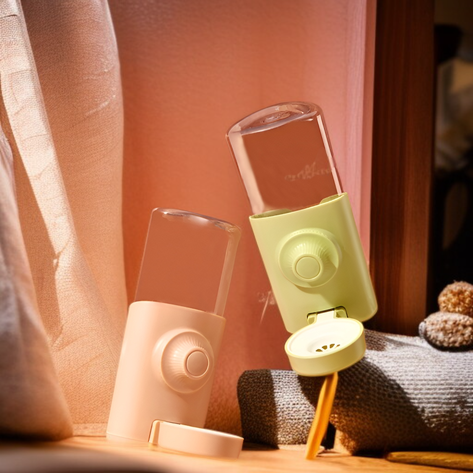 زجاجة مياه جديدة ذات رأس دائري للهامستر، مضادة للتسرب والعض.