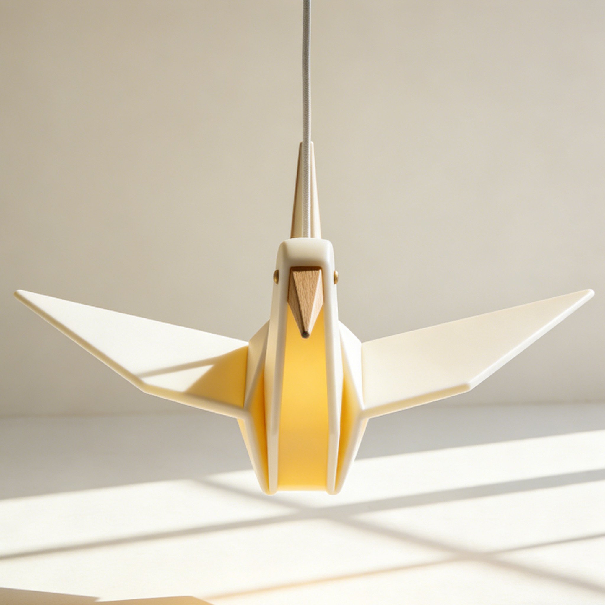 종이학 모양 거실 펜던트 조명 전체 모습
