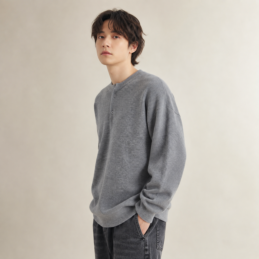 가을겨울 남성 하프집업 루즈핏 니트 스웨터