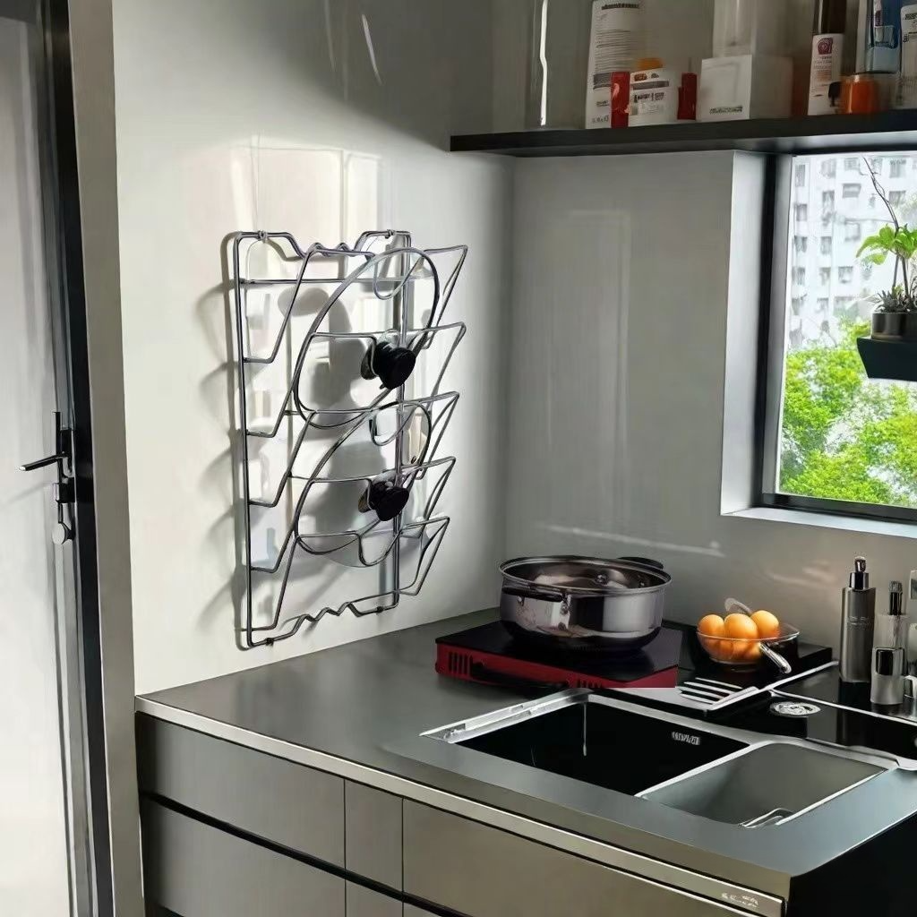 Wandmontierte Aufbewahrung für Topfdeckel